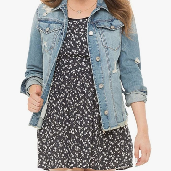 Aeropostale punk rock denim jean jacket for the punk in us all! - Picture 10 of 13